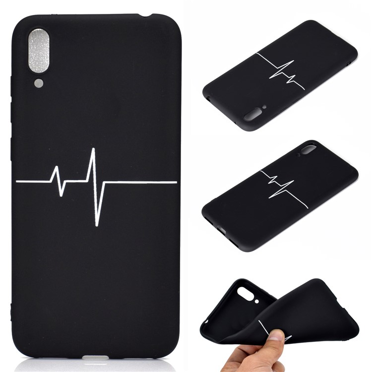 Pattern Printing Matte TPU Phone Shell for Huawei Enjoy 9 - Electrocardiogram-1