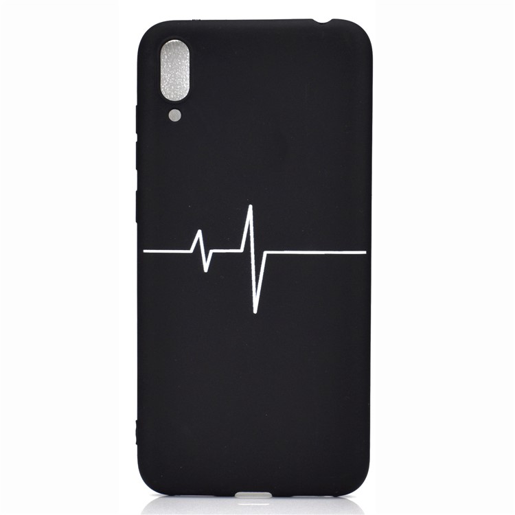 Pattern Printing Matte TPU Phone Shell for Huawei Enjoy 9 - Electrocardiogram-2
