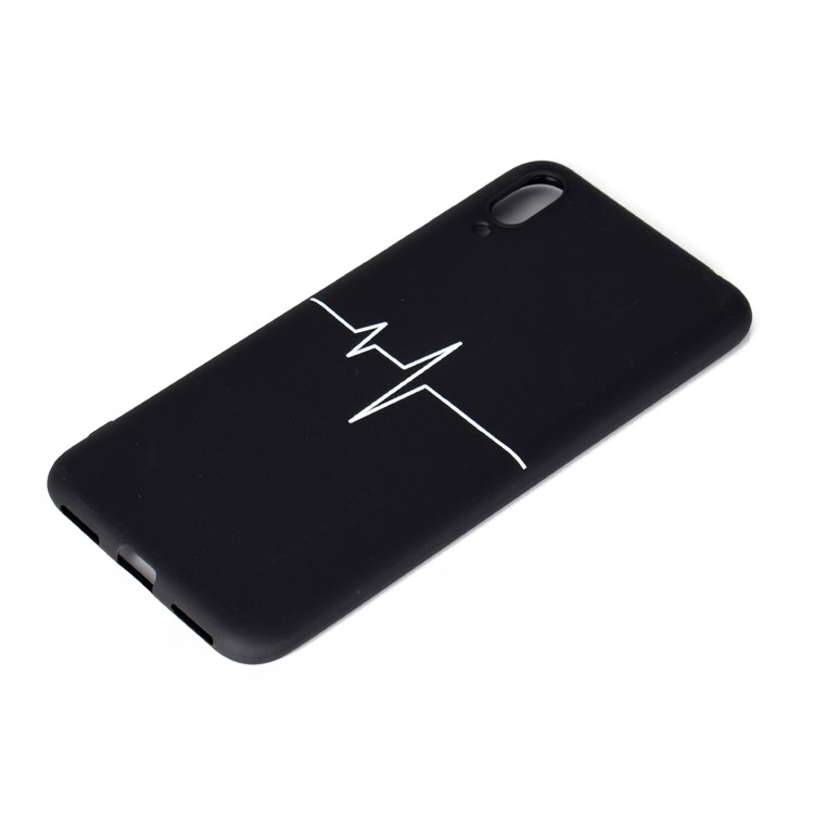 Pattern Printing Matte TPU Phone Shell for Huawei Enjoy 9 - Electrocardiogram-3