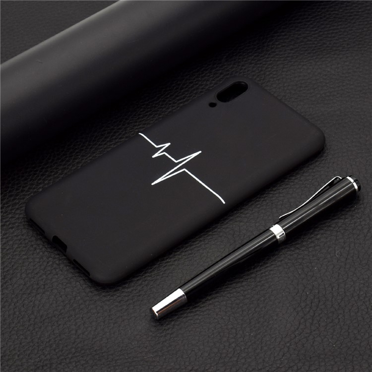 Pattern Printing Matte TPU Phone Shell for Huawei Enjoy 9 - Electrocardiogram-6