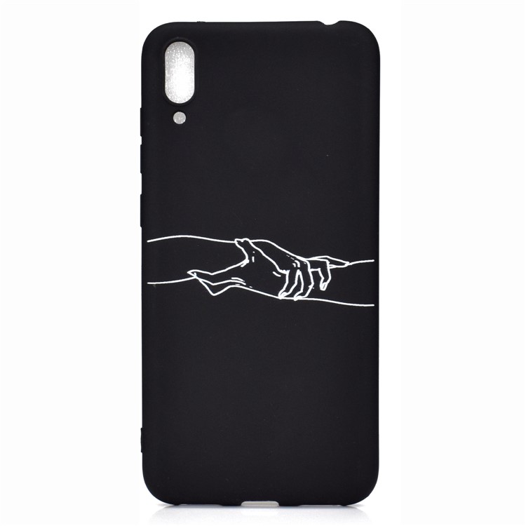 Pattern Printing Matte TPU Phone Shell for Huawei Enjoy 9 - Holding Hands-2