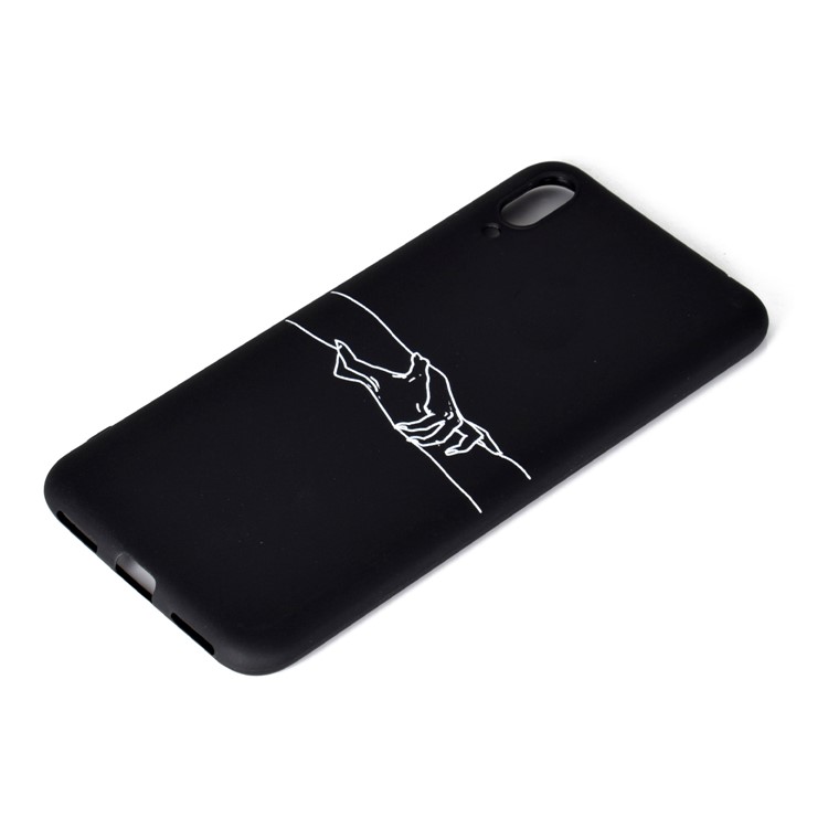 Pattern Printing Matte TPU Phone Shell for Huawei Enjoy 9 - Holding Hands-3