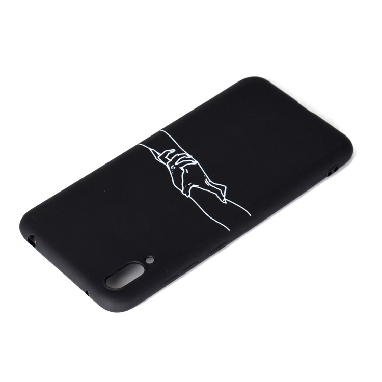 Pattern Printing Matte TPU Phone Shell for Huawei Enjoy 9 - Holding Hands-4