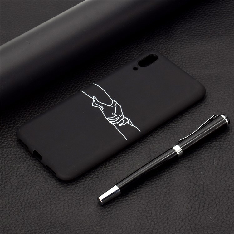 Pattern Printing Matte TPU Phone Shell for Huawei Enjoy 9 - Holding Hands-6