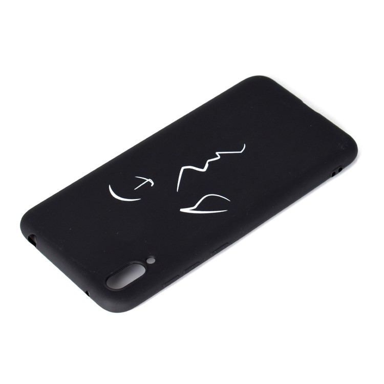 Pattern Printing Matte TPU Phone Shell for Huawei Enjoy 9 - Human Face-6