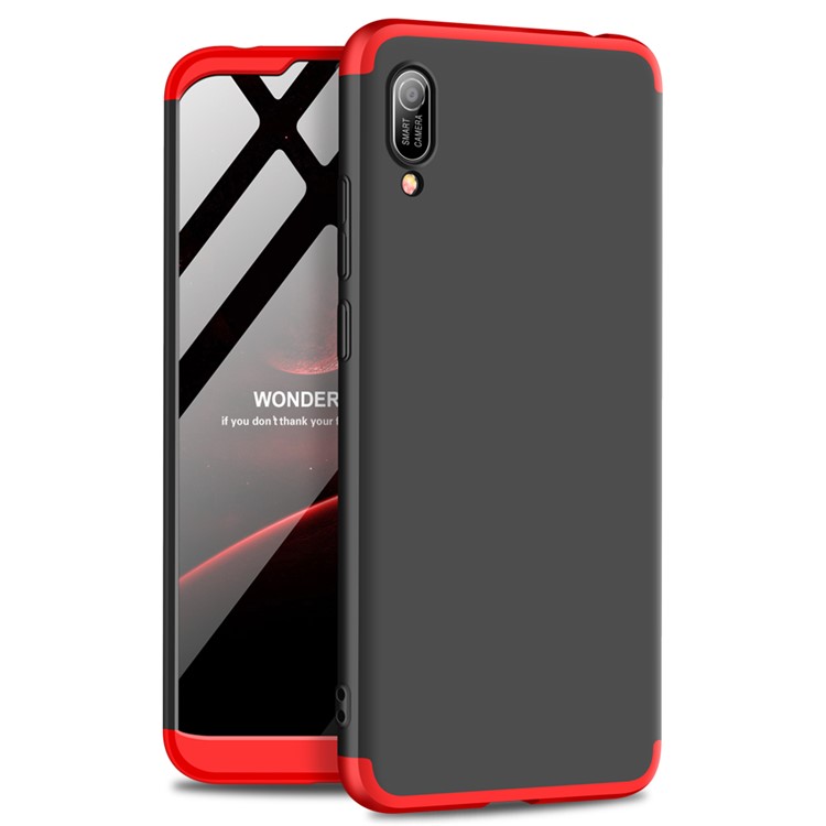 GKK Detachable 3-Piece Matte Hard PC Case for Huawei Y6 (2019, without Fingerprint Sensor) / Y6 Pro (2019) / Enjoy 9e - Red / Black-2