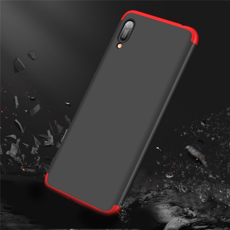 GKK Detachable 3-Piece Matte Hard PC Case for Huawei Y6 (2019, without Fingerprint Sensor) / Y6 Pro (2019) / Enjoy 9e - Red / Black-4