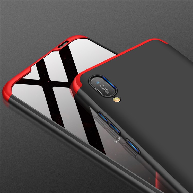 GKK Detachable 3-Piece Matte Hard PC Case for Huawei Y6 (2019, without Fingerprint Sensor) / Y6 Pro (2019) / Enjoy 9e - Red / Black-5