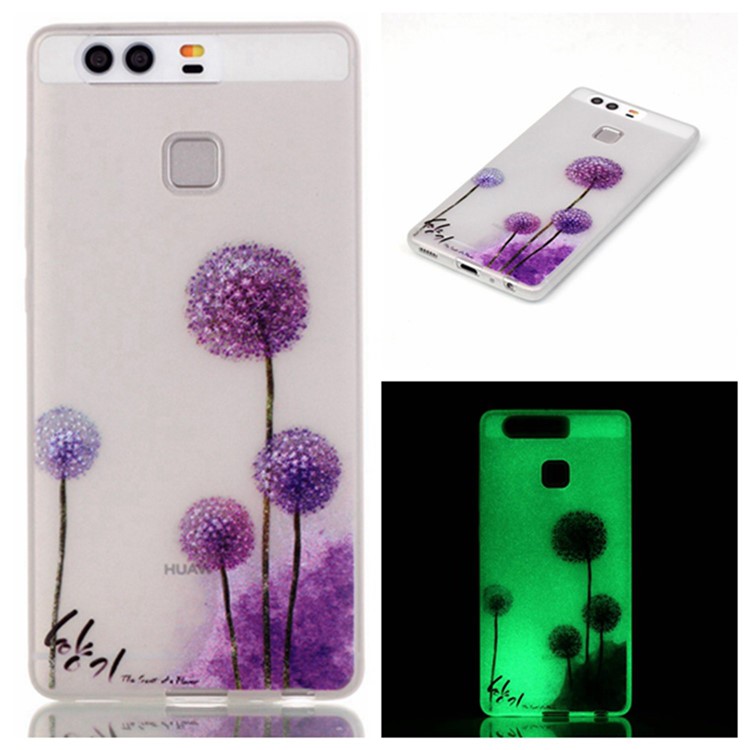 Luminous TPU Phone Case for Huawei P9 - Purple Dandelion-1