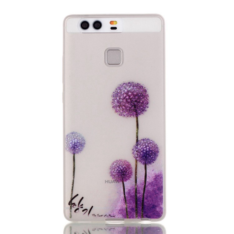 Luminous TPU Phone Case for Huawei P9 - Purple Dandelion-2