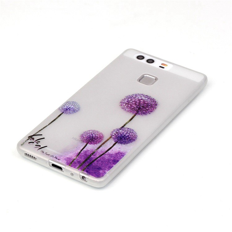 Luminous TPU Phone Case for Huawei P9 - Purple Dandelion-3