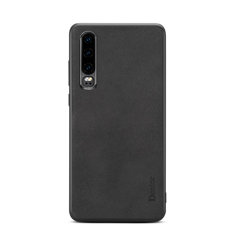 Velvet Matte TPU + PU Leather Hybrid Phone Shell for Huawei P30 - Black-3