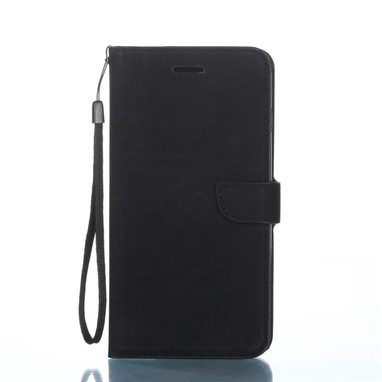 Cloth Texture Wallet Stand Leather Protective Casing with Strap for Huawei P20 Pro - Black-4