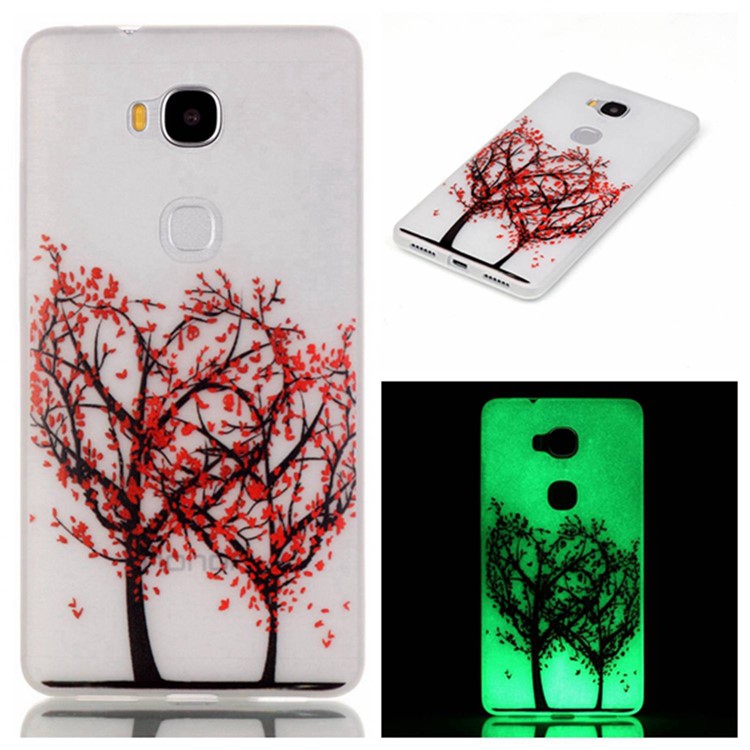 Luminous TPU Phone Case for Huawei Honor 5X/Honor Play 5X - Heart-shaped Tree-1