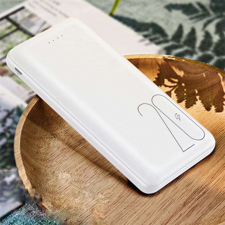 

USAMS US-CD80 PB19 Dual USB 20000mAh Power Bank - White, iPhone X