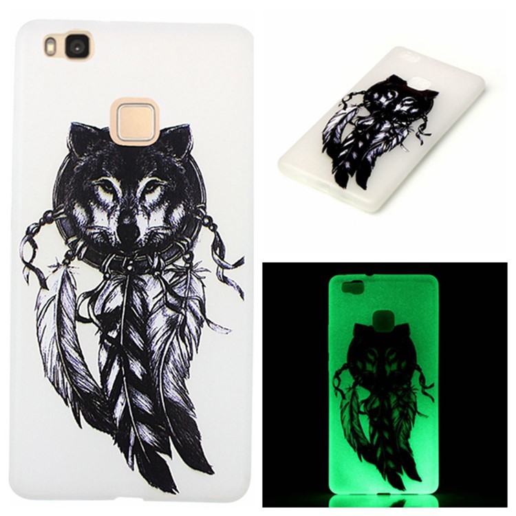 Noctilucent TPU Protective Cover for Huawei P9 Lite - Dream Catcher and Wolf-1