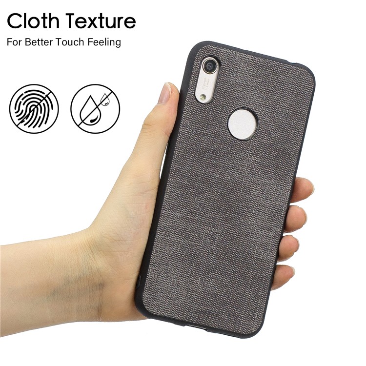 Denim PU Leather Coated TPU Casing for Huawei Y6 (2019, with Fingerprint Sensor)/Y6 Prime (2019)/Honor 8A - Dark Grey-5