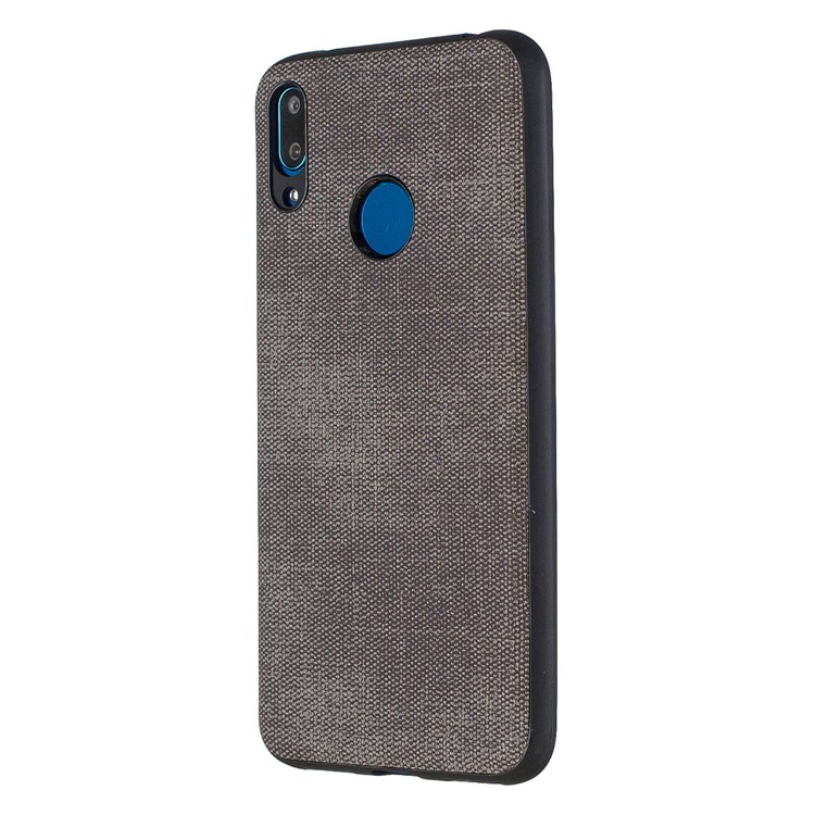 Denim PU Leather Coated TPU Phone Shell for Huawei Y7 (2019) - Dark Grey-2