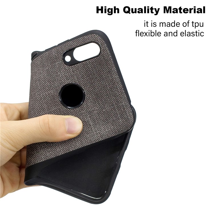 Denim PU Leather Coated TPU Phone Shell for Huawei Y7 (2019) - Dark Grey-6