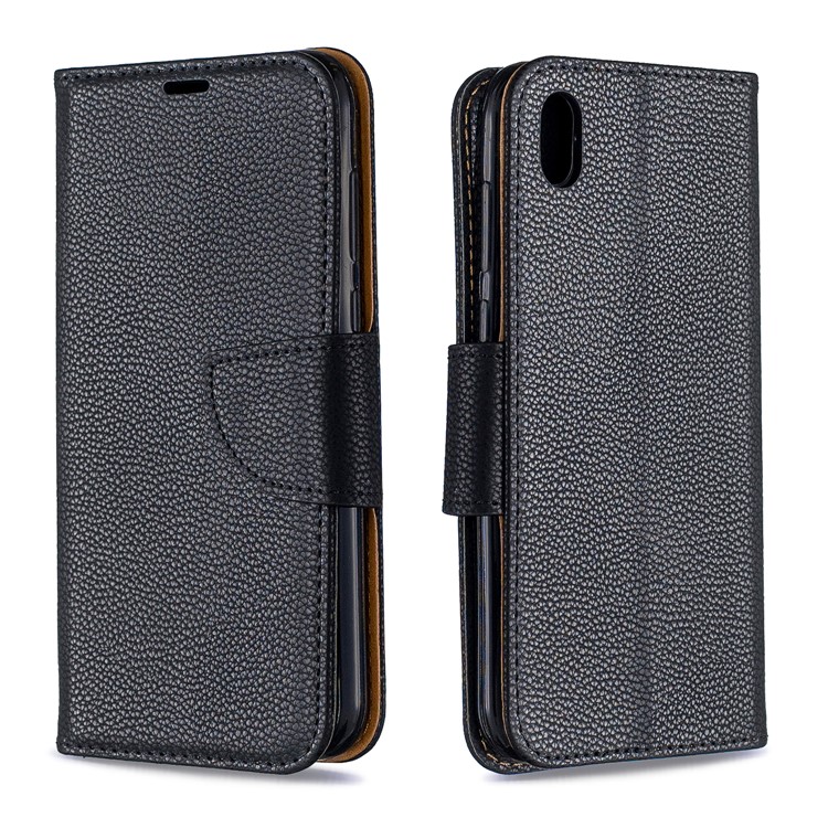 Litchi Skin Leather Wallet Case for Huawei Y5 (2019) / Honor 8S - Black-4