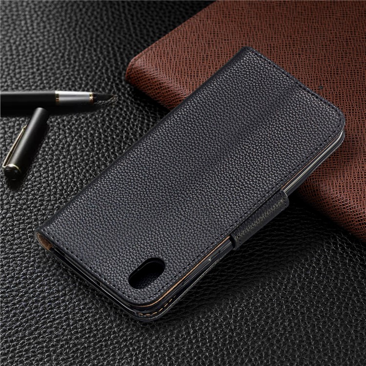 Litchi Skin Leather Wallet Case for Huawei Y5 (2019) / Honor 8S - Black-8