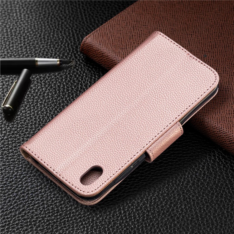 Funda Billetera De Piel Litchi Para Huawei Y5 (2019) / Honor 8S - Oro Rosa-8