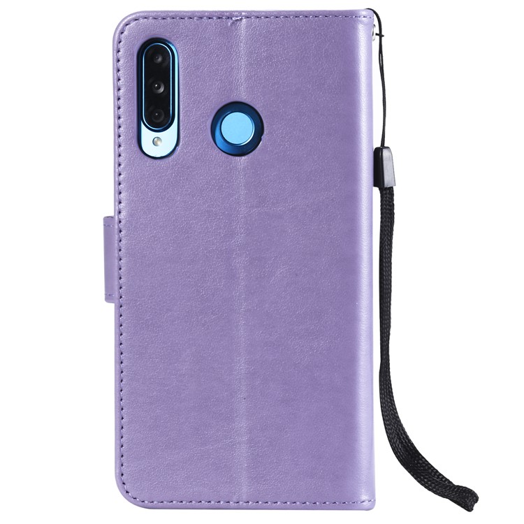 Funda Impresa Con Estampado De Piel De Búho De Cuero Para Huawei P30 Lite / Nova 4e - Púrpura-8