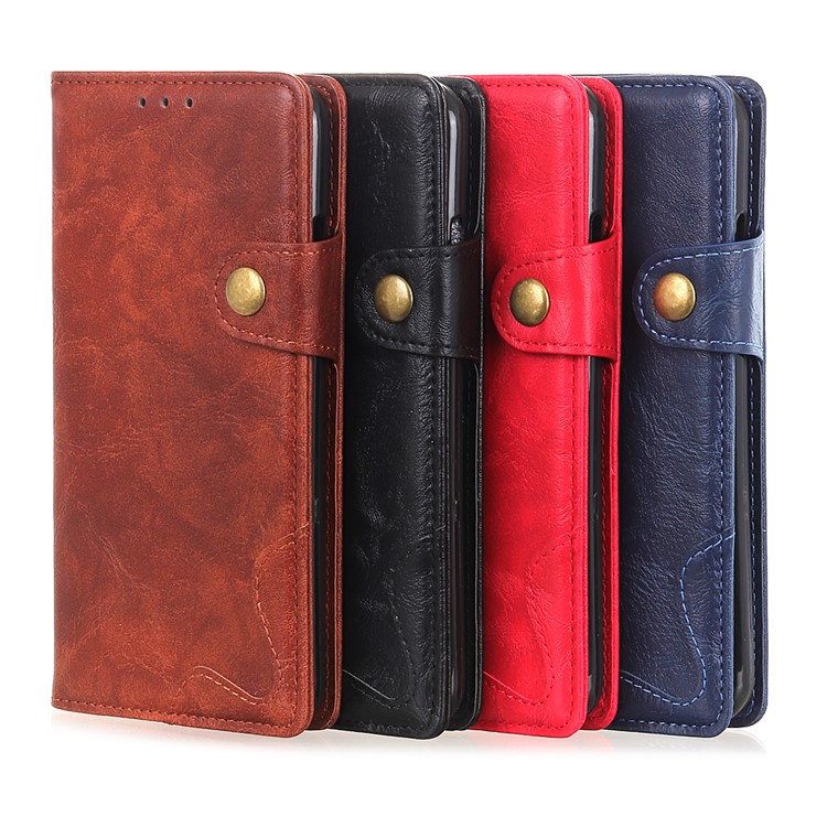 S Shape PU Leather+TPU Phone Case with Wallet Slot for Huawei P Smart Z / Y9 Prime 2019 - Red-13