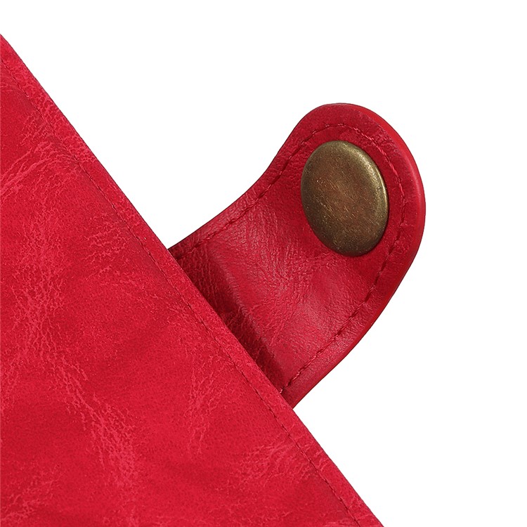 S Shape PU Leather+TPU Phone Case with Wallet Slot for Huawei P Smart Z / Y9 Prime 2019 - Red-5