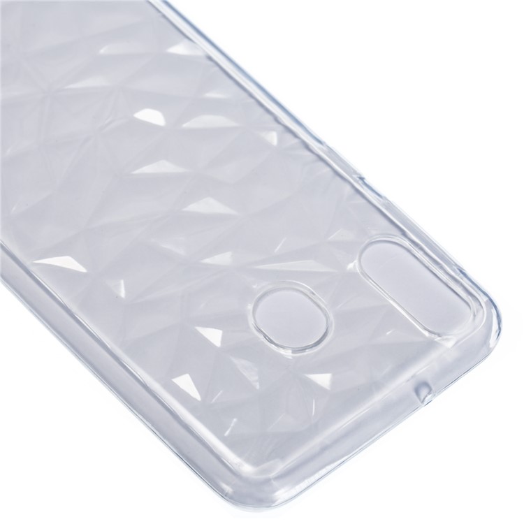 3D Diamond Texture Clear TPU Back Case for Huawei Y5 (2019) - Transparent-3