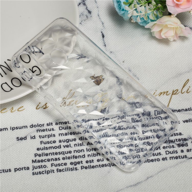 3D Diamond Texture Clear TPU Back Case for Huawei Y5 (2019) - Transparent-5