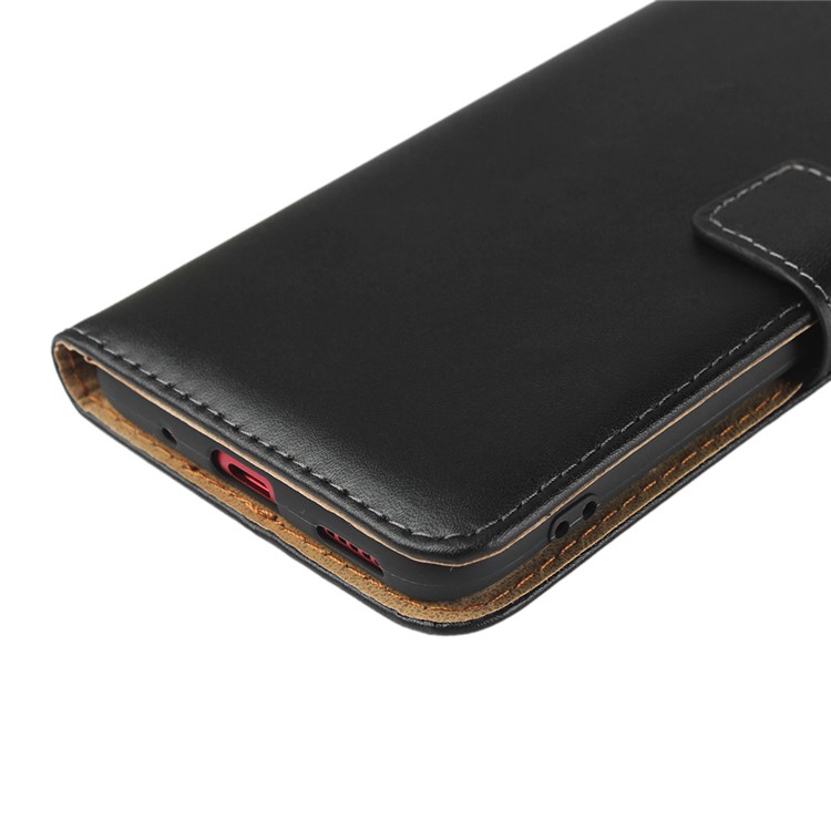 Étui de Couverture de Support de Portefeuille en Cuir Véritable Pour Huawei Honor View 20 / Huawei Honor V20 - le Noir