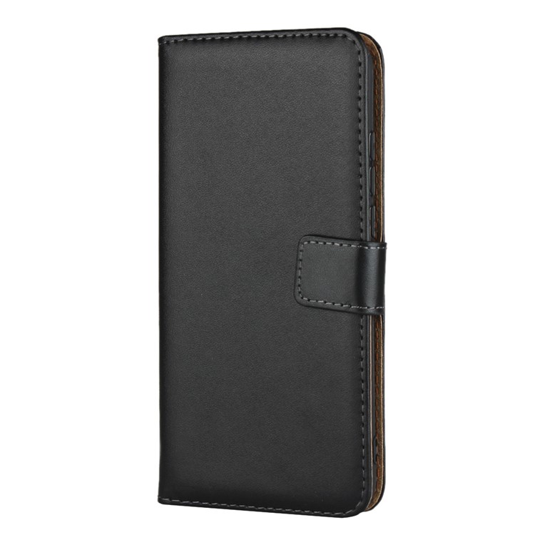 Echtes Leder Brieftasche Stand Abdeckung Fall Für Huawei Honor View 20 / Huawei Ehre V20 - Schwarz-3