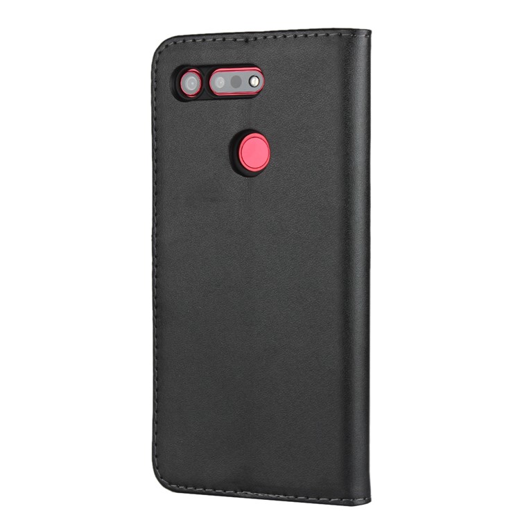 Echtes Leder Brieftasche Stand Abdeckung Fall Für Huawei Honor View 20 / Huawei Ehre V20 - Schwarz-4