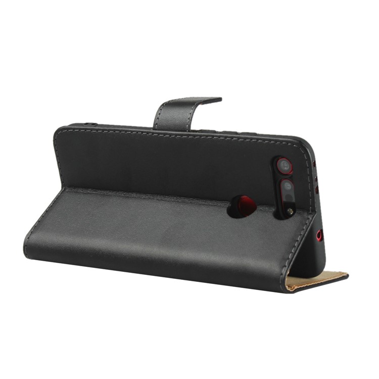 Echte Leder -brieftasche Stand Cover Hülle Für Huawei Honor View 20 / Huawei Honor V20 - Schwarz-6