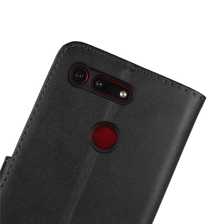 Caso de Capa de Carteira de Couro Genuíno Para a Huawei Honor View 20 / Huawei Honor V20 - Preto