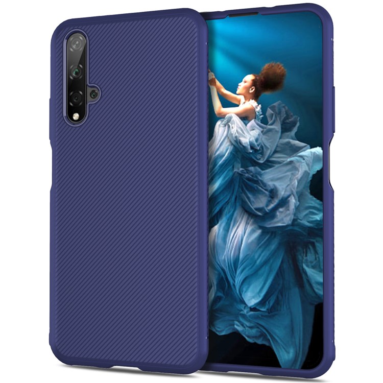 Jazz Series Twill Texture TPU Phone Cover for Huawei Honor View 20 / Honor V20 - Dark Blue-2