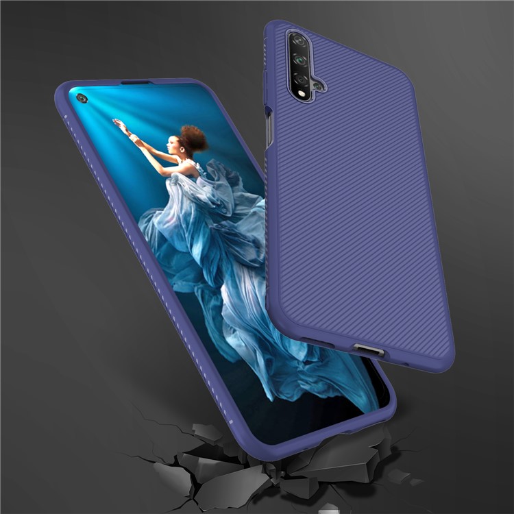 Jazz Series Twill Texture TPU Phone Cover for Huawei Honor View 20 / Honor V20 - Dark Blue-6