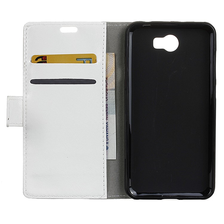 Crazy Horse Wallet Leather Stand Cover for Huawei Y5II / Y5II - White-3