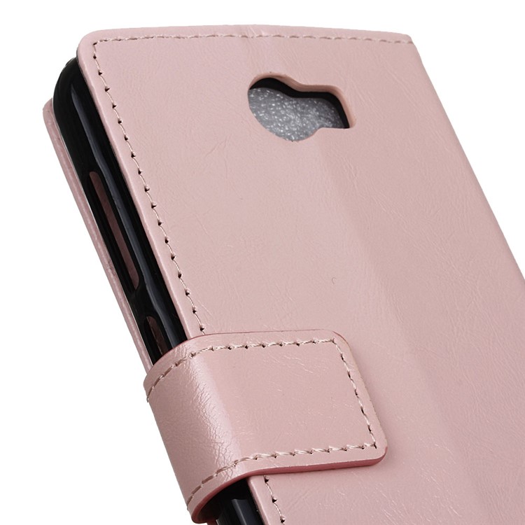 Crazy Horse Magnetic Leather Stand Case for Huawei Y5II / Y5II - Pink-7