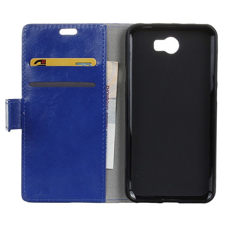 Crazy Horse Phone Leather Stand Case for Huawei Y5II / Y5II - Blue-3
