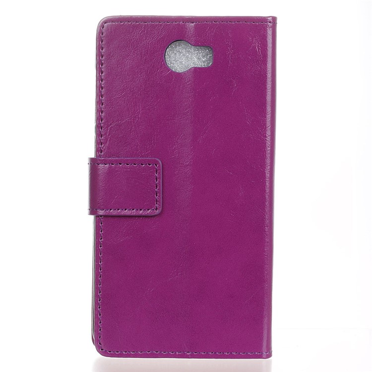 Crazy Horse Wallet Leather Cover Case for Huawei Y5II / Y5II - Purple-2