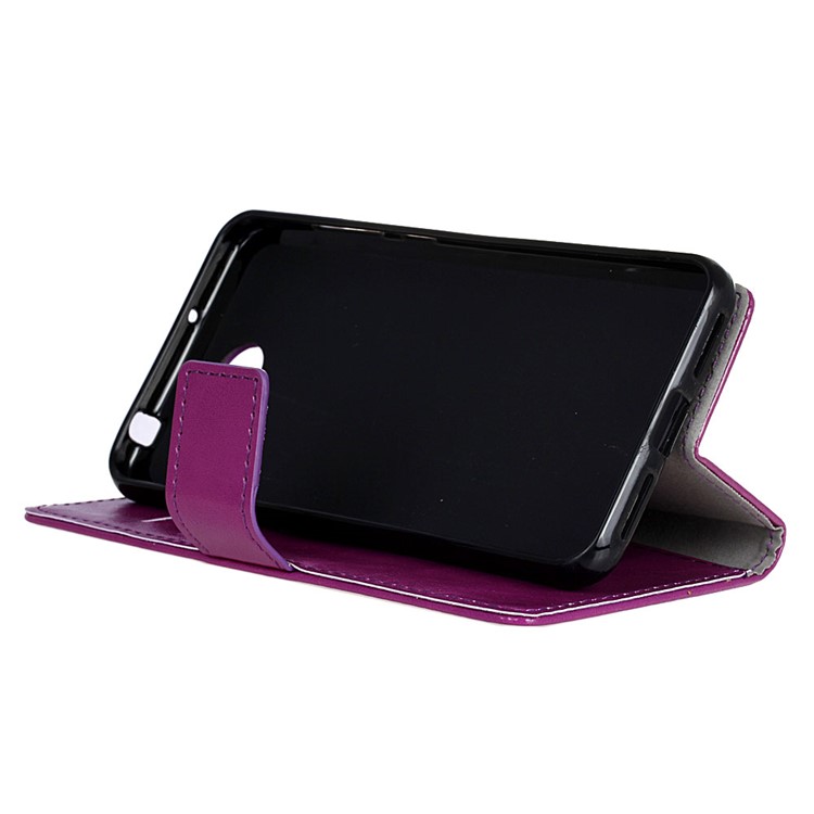 Crazy Horse Wallet Leather Cover Case for Huawei Y5II / Y5II - Purple-4