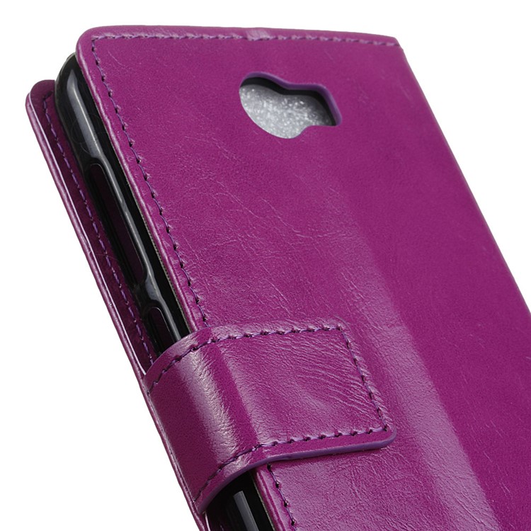 Crazy Horse Wallet Leather Cover Case for Huawei Y5II / Y5II - Purple-7
