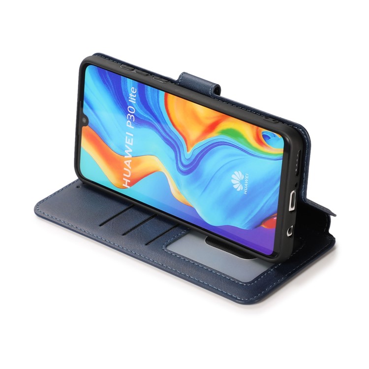 Extreme Series Wallet Stand TPU + PU Leather Phone Casing for Huawei P30 Lite / nova 4e - Blue-6