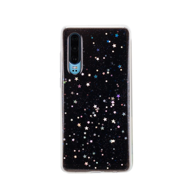 MOMAX TPU + PC + Epoxy Shiny Glitter Powder Quicksand Hybrid Case for Huawei P30 - Black-1