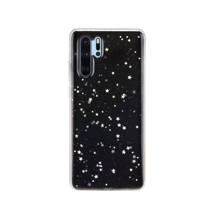 MOMAX TPU + PC + Epoxy Shiny Glitter Powder Quicksand Hybrid Shell for Huawei P30 Pro -Black-1