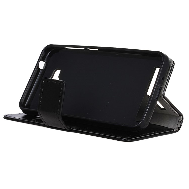 Crazy Horse Leather Wallet Case for Huawei Y3II / Y3 II - Black-4
