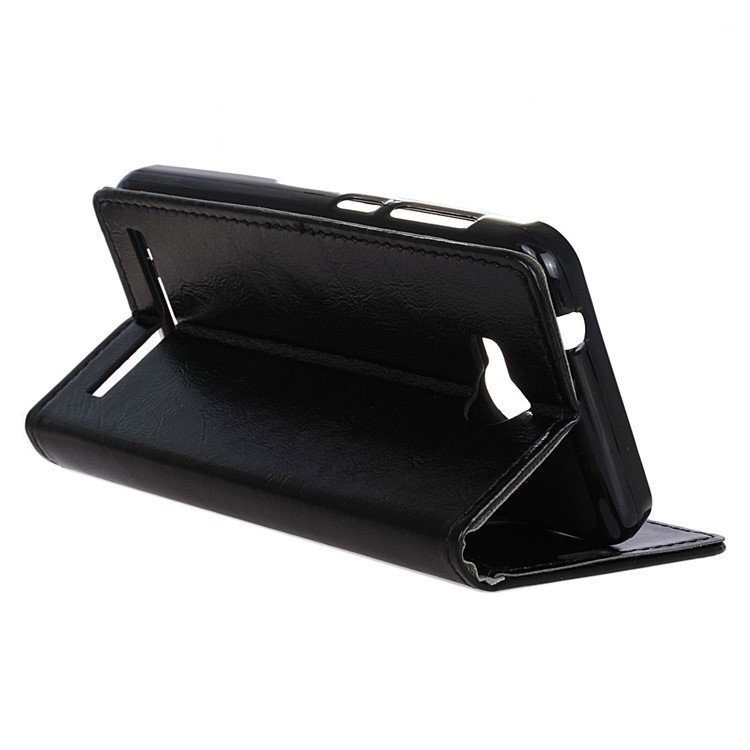 Crazy Horse Leather Wallet Case for Huawei Y3II / Y3 II - Black-5