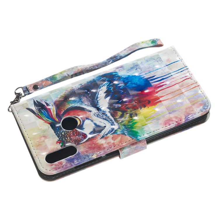 Pattern Printing Light Spot Decor Wallet Style Flip Leather Casing for Huawei Y7 (2019) / Enjoy 9 - Colorful Owl-12